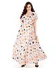 Mom for sure by Ketki Dalal Half Sleeves Maternity Cum Nursing  Polka Maxi Dress - White Orange