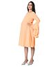 Mom for sure by Ketki Dalal Full Sleeves Solid Maternity Dress - Peach