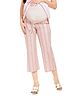 Mom for sure by Ketki Dalal Unbalanced Striped Palazzo With Belly Support - Pink