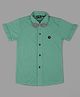 Actuel Half Sleeves Solid Knitted Shirt With Bow - Green