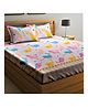 RRC Super Soft Brushed Microfiber Cotton Cartoon Print Double Bedsheet With 2 Pillow Cover - White