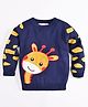 Kookie Kids Full Sleeves Sweater Giraffe Design- Navy Blue