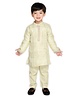 Saka Designs by Sapna Embroidered Poly Chanderi Full Sleeves Kurta & Pyjama - Beige