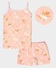 Mi Arcus Baby Girl Cotton Sleeveless Baby Fox & Flower Print Tank Top & Shorts Set Pink