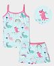 Mi Arcus Baby Girl Cotton Sleeveless Baby Dino Print Tank Top & Shorts Set Blue