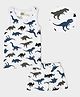 Mi Arcus  Cotton Sleeveless Dino Print Tee & Shorts Set White