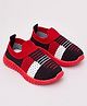 Priaansha Kids  Unisex Mesh Designed  Stripe Printed Slip Ons Shoes - Red