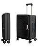 Collapsible Check In Sold ABS Trolley Luggage Bag - Black