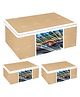 Fiddlerz Set of 3 Saree Covers Clothes Storage Bag Wardrobe Organizer Non Woven With Transparent Window And Zip For Lehenga Suit Dress & Accessories- Brown