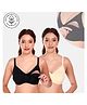 Elite Mom Pack Of 2 Solid Maternity Nursing Bra - Black & Beige