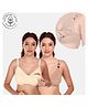 Elite Mom Pack Of 2 Solid Maternity Nursing Bra - Skin & Beige