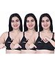 Elite Mom Pack Of 3 Solid Maternity Nursing Bra - Black