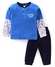 Simply Sinker Full Sleeves T-Shirt & Lounge Pant Set Sports Print - Blue