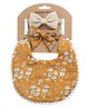 Bembika Baby Feeding Essential Baby Feeding Bib And Bow Floral- Orange