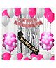 CAMARILLA Birthday Girl Combo With Banner Sash Metallic Balloons and Foil Curtain Pack of 35 pcs
