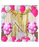 CAMARILLA Birthday Girl Combo With Happy Birthday Cursive Banner Metallic Balloons Foil Curtain and Sash Pack of 35