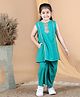 Aww Hunnie Sleeveless Gota Laced Work Embellished Kurta With Pocket &  Palazzo - Green