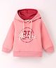 OLLYPOP Fleece Full Sleeves Hoodie  Text Print - Pink