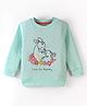 OLLYPOP Full Sleeves Sweatshirt Deer & Floral Embroidery - Sea Blue