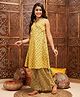 Stylo Bug Sleeveless Leaves & Chevron Design Kurti with Palazzo - Mustard  Yellow