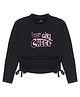 Young Birds Full Sleeves Hey Girl Cheer Text Printed Tee - Black