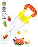 DOMENICO BPA Free Food Grade Plastic Food Nibbler Fruit Food Feeder Pacifier Nibbler with Silicone Mesh Soother for Babies Kids Toddlers - Yellow