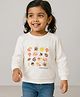 Somersault  Full Sleeves Nature Theme Printed Sweatshirt - White