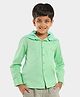 Lilpicks Couture  Full Sleeves Solid Shirt With Detachable Hood - Light Green