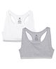 Charm n Cherish Cotton Beginners Sports Bra Pack Of 2 - White And Grey
