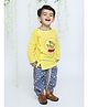 KID1 Janmashtami Theme Full Sleeves   Krishna Printed Kurta & Bandhej Printed Dhoti -  Yellow