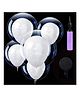 CAMARILLA Transparent Bobo Balloons with latex Metalic White Balloon With pump Combo for Birthday Wedding Anniversary Indoor Outdoor Decoration Family Reunion Party Supplies Items Pack of  21 pcs