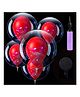 CAMARILLA Transparent Bobo Balloons with latex Metalic Red Balloon With pump Combo for Birthday Wedding Anniversary Indoor Outdoor Decoration Family Reunion Party Supplies Items Pack of 21pcs
