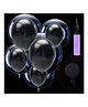 CAMARILLA Transparent Bobo Balloons with latex Metalic Black Balloon With pump Combo for Birthday Wedding Anniversary Indoor Outdoor Decoration Family Reunion Party Supplies Items Pack of 21 pcs