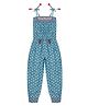 Young Birds 100% Cotton Chambray Full Length Jump Suit Floral Printed - Bonnie Blue