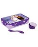 Disney by Gluman 3D Disney Frozen Cartoon Character Printed Lunch Box School Tiffin with Round Container Spoon and Spork 100% Food Grade Leak Proof 700 ml -Purple