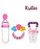 Kritiu Combo of Fruit And Food Nibbler Spoon Feeder and Rattle Teether- Blue