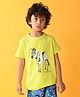 Anthrilo Half Sleeves Zebra Printed Tee Comfort Fit Tee - Lime Yellow