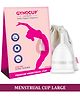 GynoCup Reusable Menstrual Cup for Women  Large Size with Pouch Ultra Soft Odour and Rash Free No Leakage Protection for Up to 1012 Hours FDA Approved (Large)