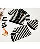 Shilpshakti Pack Of 4  Full Sleeves Striped Woollen Handmade Cardigan Unisex Sweater Set - Cream & Black