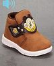 Lil Lollipop Mouse Patched Detailed  Velcro Closure  Musical Booties  - Brown