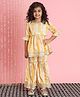 READIPRINT Three Fourth Bell Sleeves Tie Dye Style & Gota Lace Embellished Kurta & Sharara -  Yellow