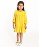 Campana Full Sleeves Polka Dots Printed & Frilled Detailed Flared Dress - Yellow