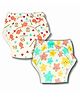 Kindermum Organic Cotton Padded Underwear for Babies 5-18M within 7-11 Kgs | Potty Training Pants| Non Messy Diaper Free Time | Pack of 2 | Star Fish