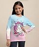 Kidsville Full Sleeves Unicorn Printed Tie Dye Styled Tee   - Pink & Blue