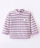 Little Kangaroos Full Sleeves Pullover Sweater Striped - Lilac
