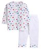 Little Clothing Full Sleeves Sea Elements Printed Tee & Pajama Set - White