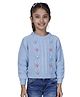 JoE Hazel Full Sleeves Woven Detailed Bobbles Jumper Sweater - Sky Blue