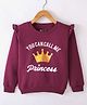 Bodycare Fleece cotton Knit Full Sleeves Sweatshirt with Text Print - Purple