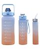 House of Quirk 3 Water Bottle with Straw - Blue Orange