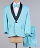 Jeet Ethnics Full Sleeves Solid 5 Piece Coordinating Coat Suit Set - Sky Blue & White